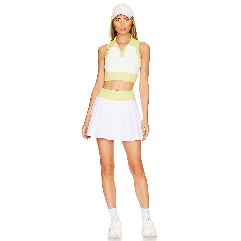 Beach Riot White & Lemon Color Block Cape Tennis Skirt Size XS NWT